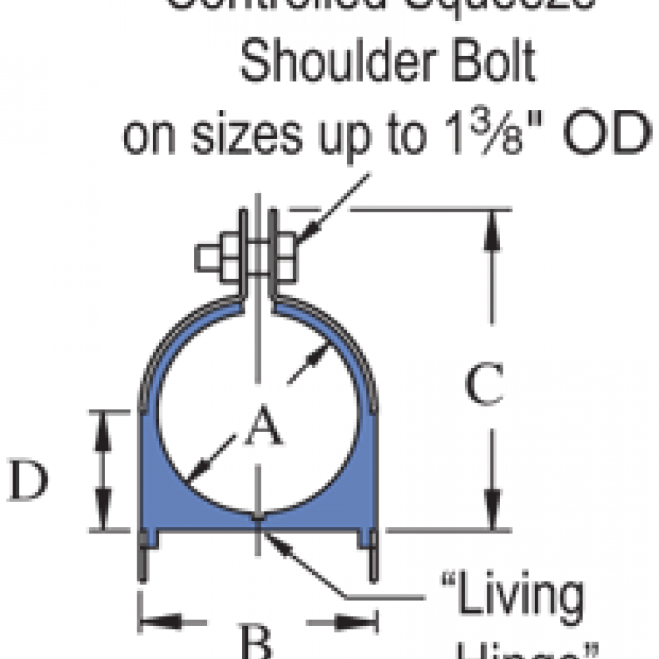 1/4" thru 61/8" CushAClamp Assembly Pipe/Tube Clamp (15/8" Series