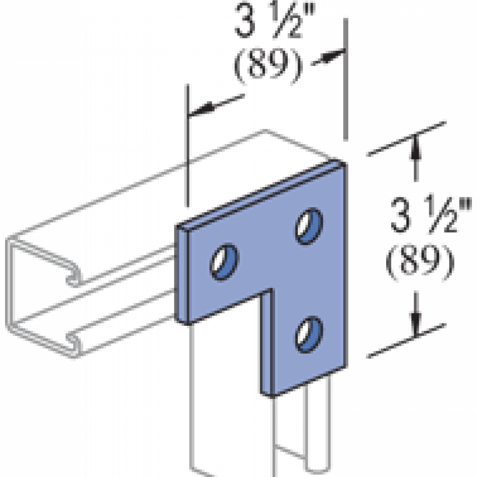P1036 3 Hole, Flat Plate Fitting Unistrut Hawaii Honolulu, Hawaii