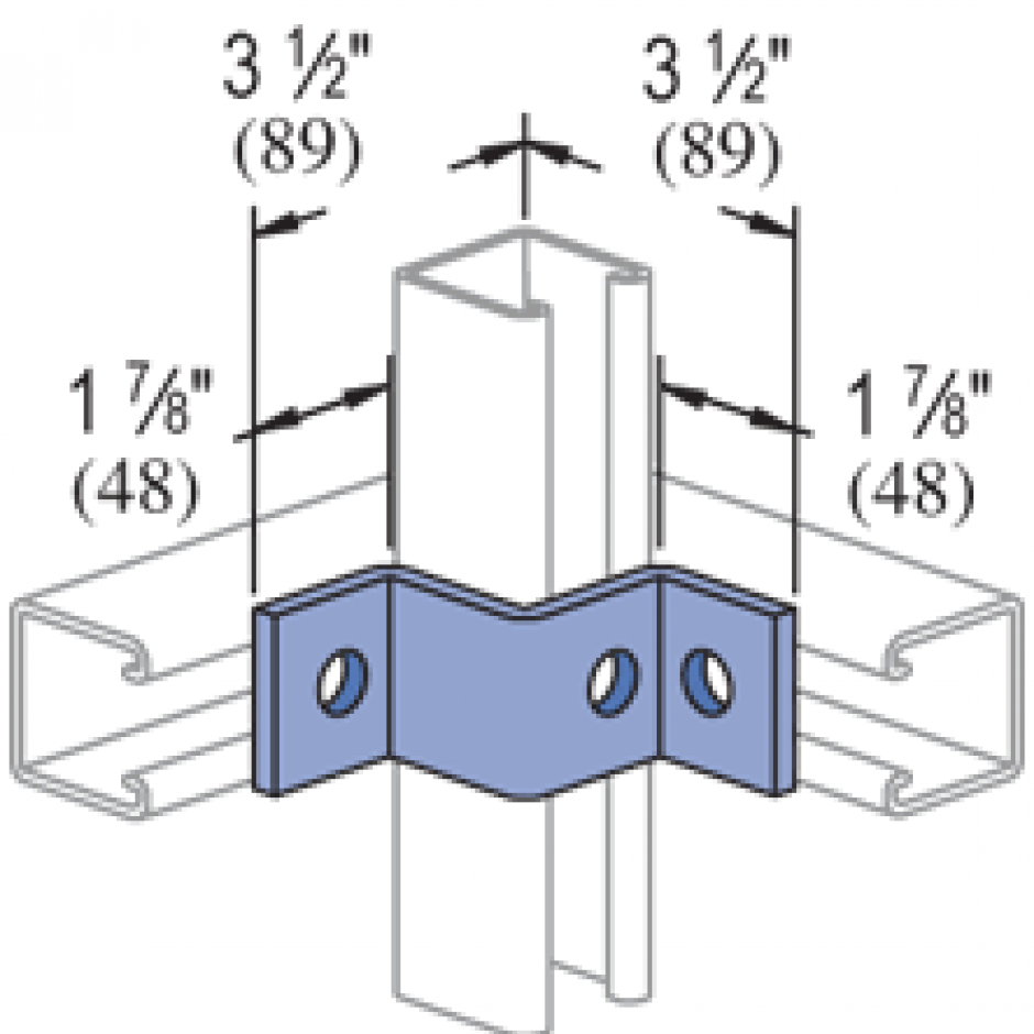 P1736 3 Hole, "Z" Shape Fitting Unistrut Hawaii Honolulu, Hawaii