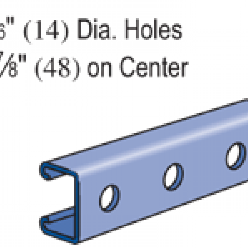 P4100HS 15/8" x 13/16", 14 Gage, Round Holes Unistrut Hawaii