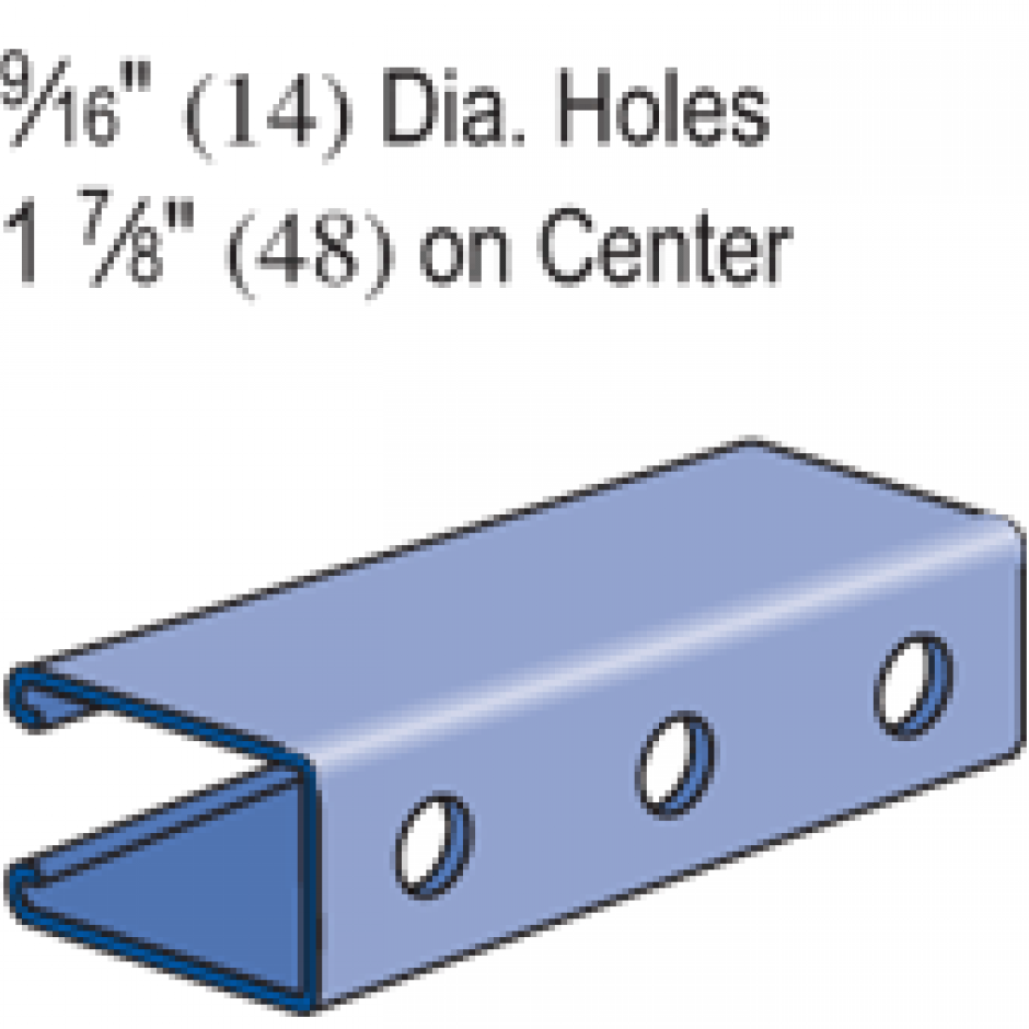 P5000HS 15/8" x 31/4", 12 Gage, Round Holes Unistrut Hawaii